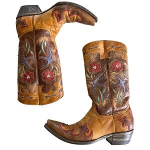 Old Gringo Golondrina Cowgirl Western Boots in Brown Leather, size 8